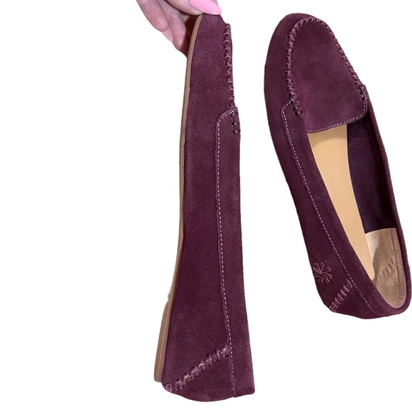Jack Rogers Burgundy Suede Moccasin Flat Loafers - Picture 6 of 8